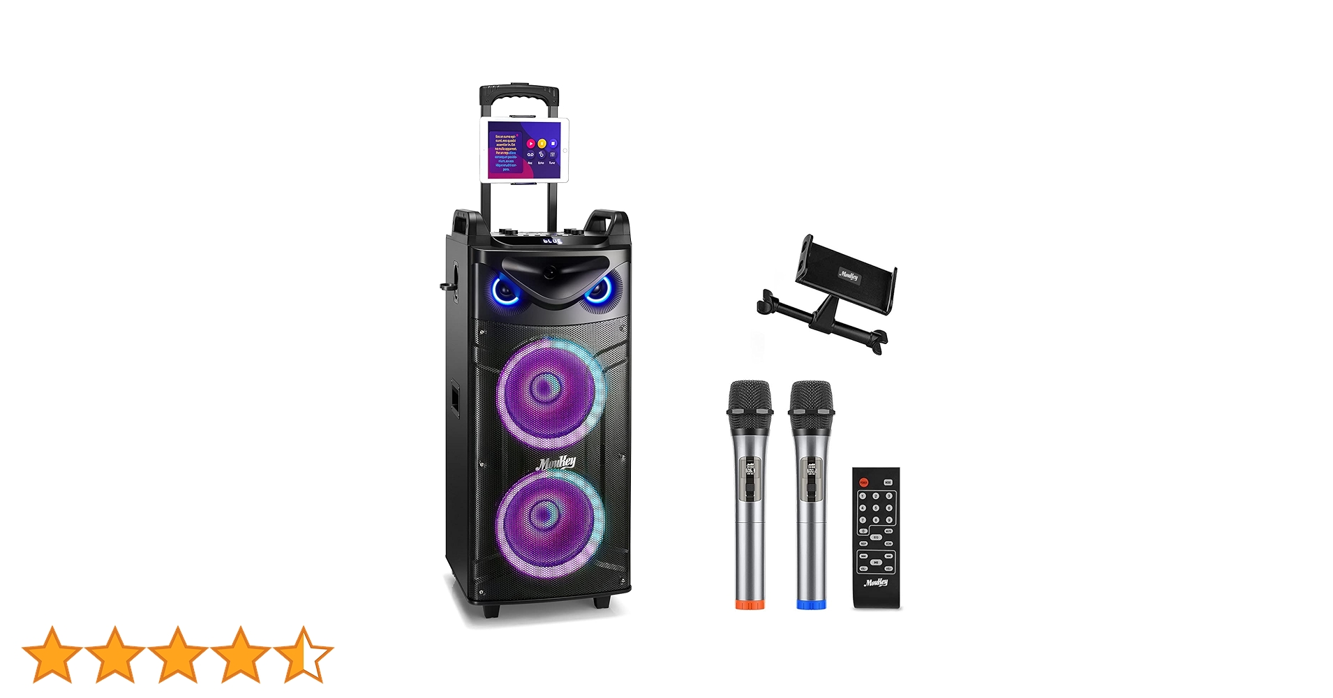 p*e様 未使用　Moukey カラオケスピーカーセット MTS210-1 Amazon.co.jp: Moukey カラオケスピーカーセット ポータブル